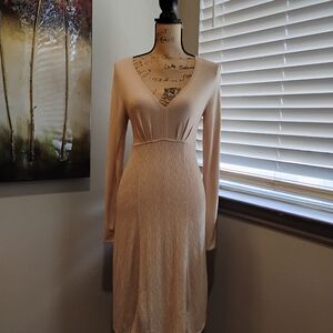 Nine West Cream Long Sleeve Dress